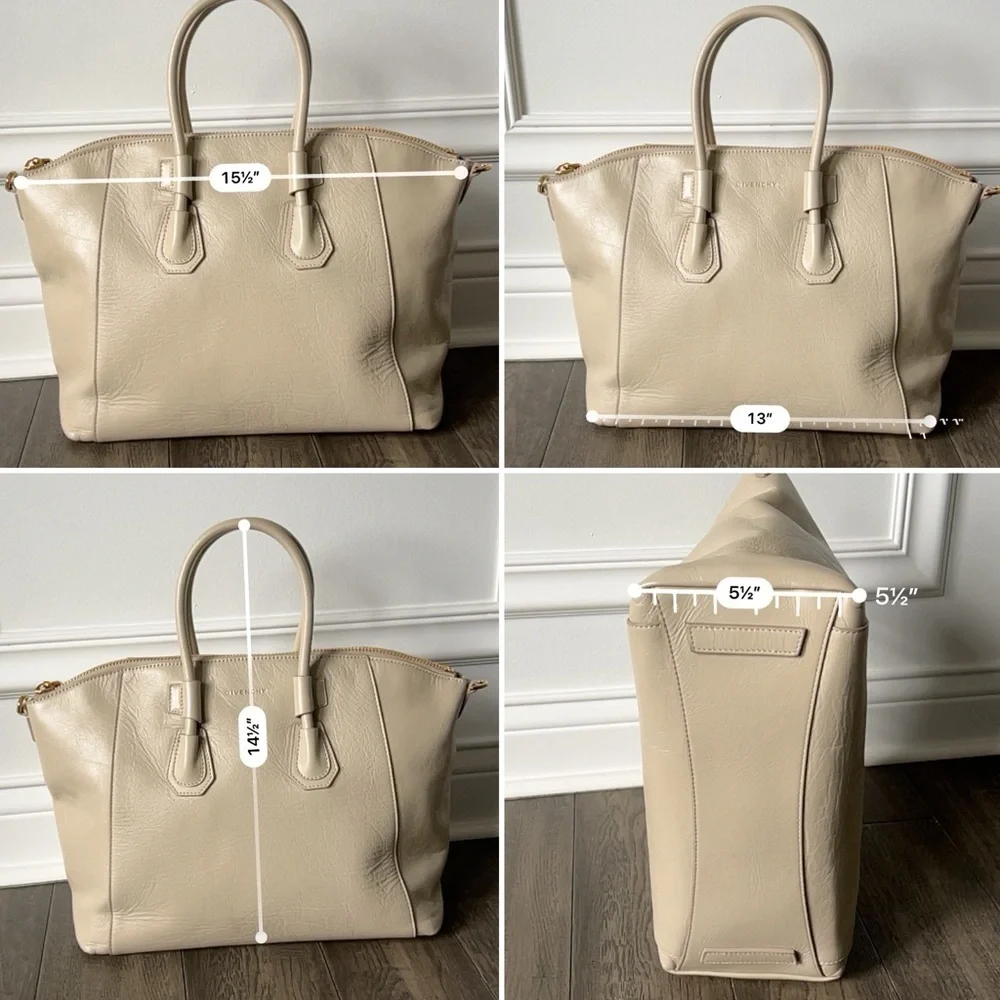 GIVENCHY Medium Antigona Sport Shoulder Bag in Calf Leather Beige NWT